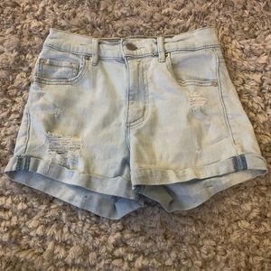 Light Wash Garage Denim Shorts